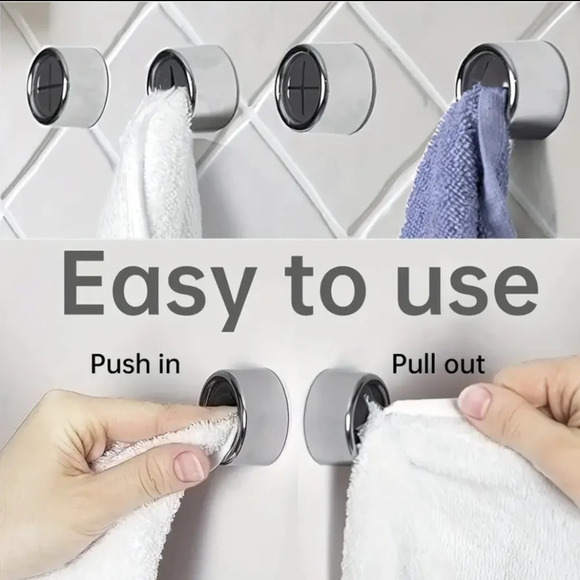 3 pcs. self adhesive towel holders, wall mount hooks - Picture 3 of 9